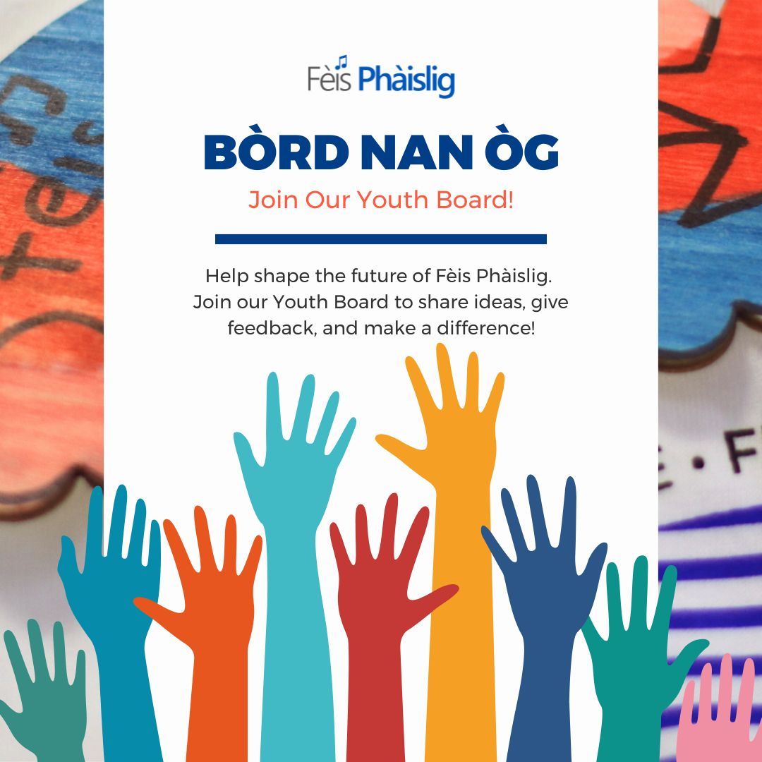 Fèis Phàislig is 10! 🎉 Help shape the next decade by joining our Youth Board – a space to share ideas &amp; influence the Fèis.

🔹 Meets once per term
🔹 Informal &amp; interactive
🔹 Your ideas matter!

📅 Sign up by Sunday 2nd March! 

📝 Sign up here: buff.ly/4kjAsLO