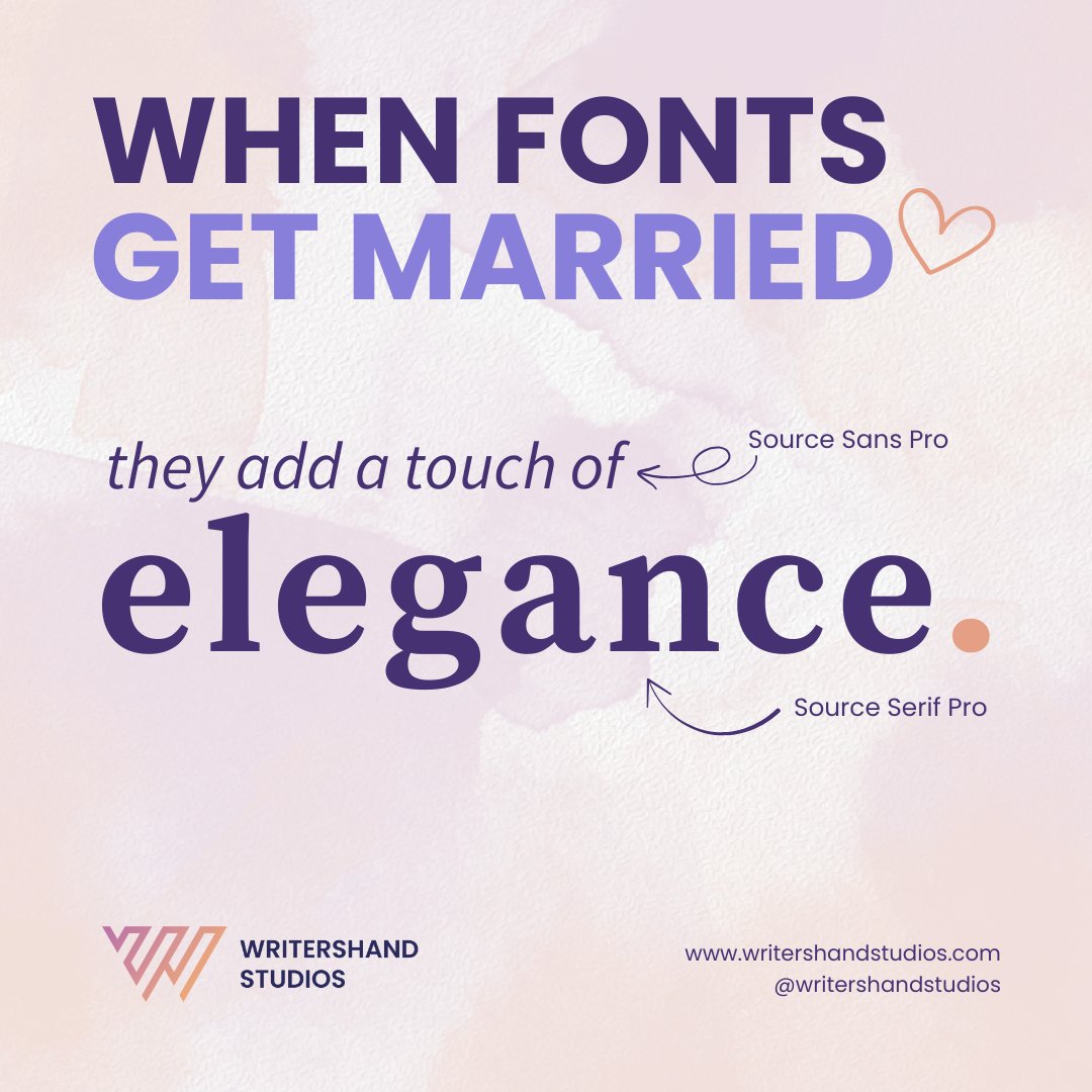 WHStudiosSA's tweet image. It's a match! 😍 ❤️

When you blend classic elegance with modern simplicity, magic happens! Pairing Serif and Sans Serif fonts creates a dynamic balance—infusing your design with both timeless charm and contemporary flair.

#FontFridays #Typography #WritersHandStudios