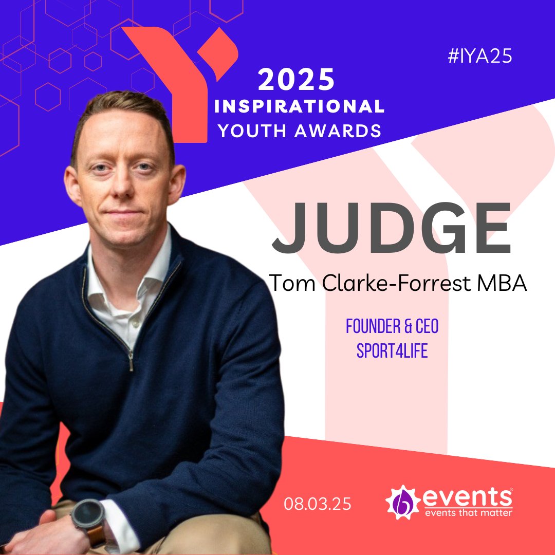We’re proud to share that our CEO, Tom Clarke-Forrest, is a judge for this year’s Inspirational Youth Awards!
Recognising young people’s achievements is what we do at Sport 4 Life - so we're looking forward to celebrating the future changemakers!
#YouthInspiration #Sport4LifeUK