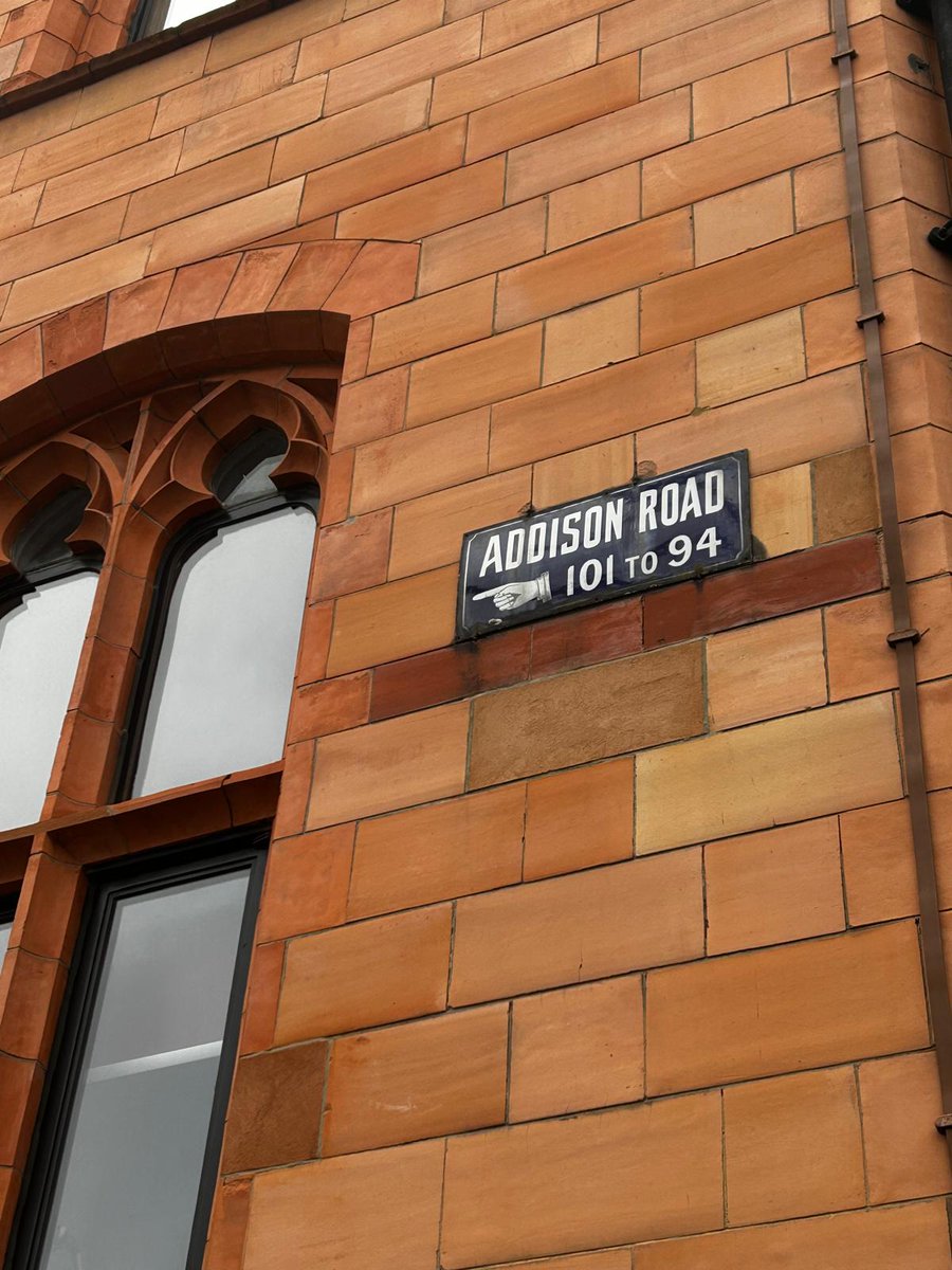 Addison Road sign with an actual hand for today's #fingerpostfriday <a href="/FingerpostFri/">Fingerpost Friday</a> #london #signs #roads