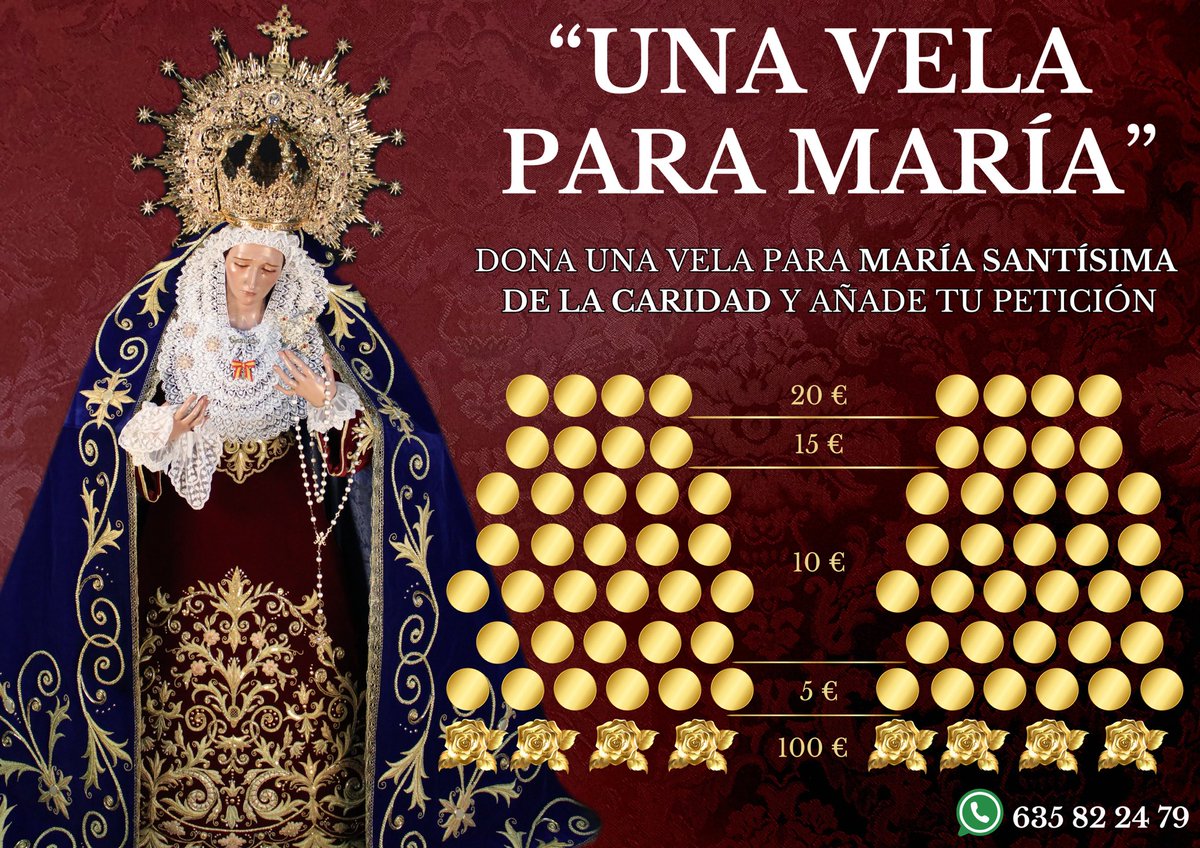 lacaridad_elche's tweet photo. UNA VELA PARA MARÍA 🕯️

Otro año más desde la Hermandad se lanza la campaña “Una vela para María”, recordamos que consiste en colaborar con la cera que acompañará a nuestra titular durante la Estación de Penitencia del Jueves Santo. https://t.co/esEYMYT8Wy