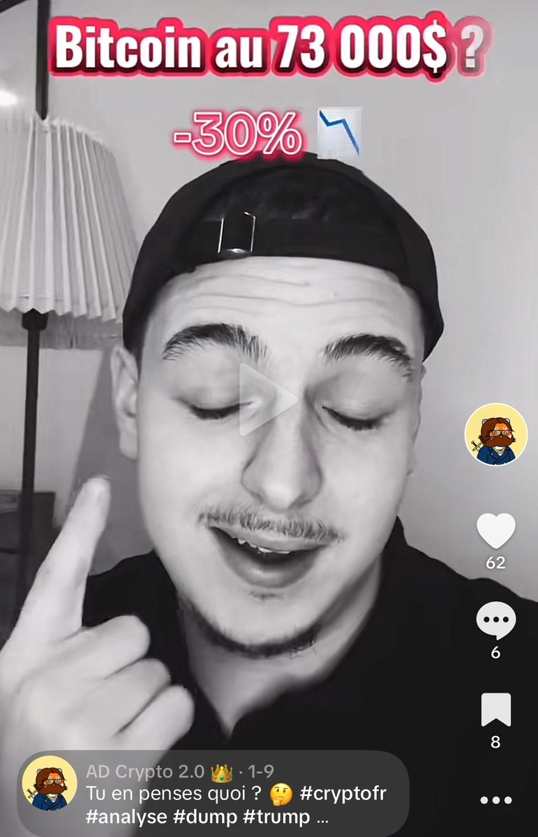 ADCrypto_OFF's tweet photo. 9 JANVIER J’ANNONCE LES 73K :

Bref arrêtez d’écouter les TDC qui vont acheter les TOP et vendre quand ça DUMP https://t.co/iVJ6NkMpqm