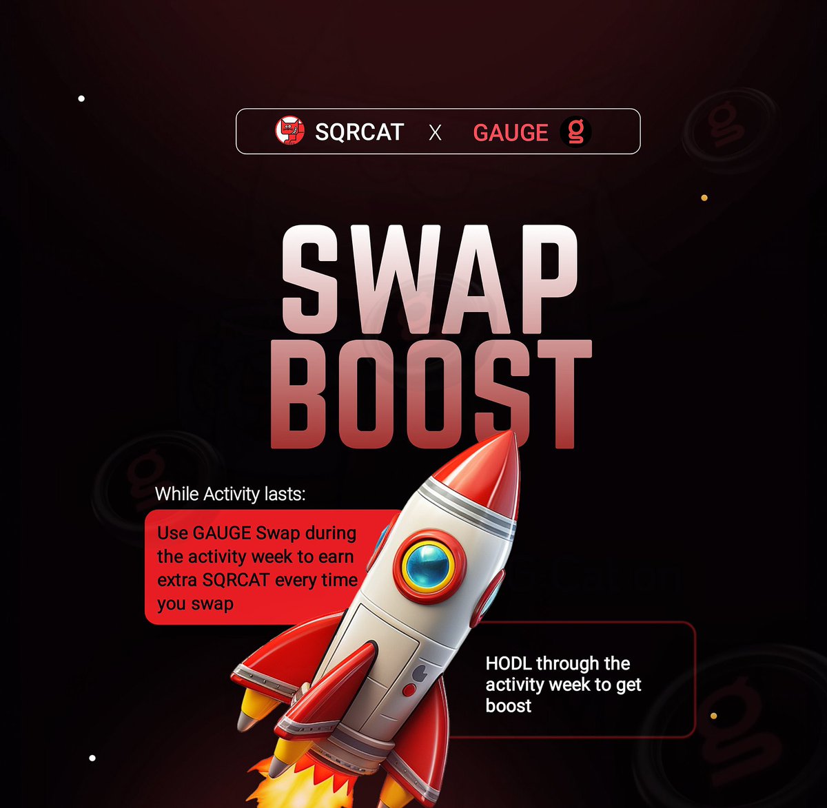 Kings_Webx's tweet photo. 🚀 Boost Swap Is LIVE! 🚀
Swap now and get extra $SQRCAT tokens! The more you swap, the more you earn.🔥
📌 Pro Tip: Hold your $SQRCAT until the snapshot for even more rewards! 📸
Don’t miss out—start swapping today!
https://t.co/SMOZdAGCLe
#BoostSwap #SQRCAT #CryptoReward https://t.co/yeuyhik49x