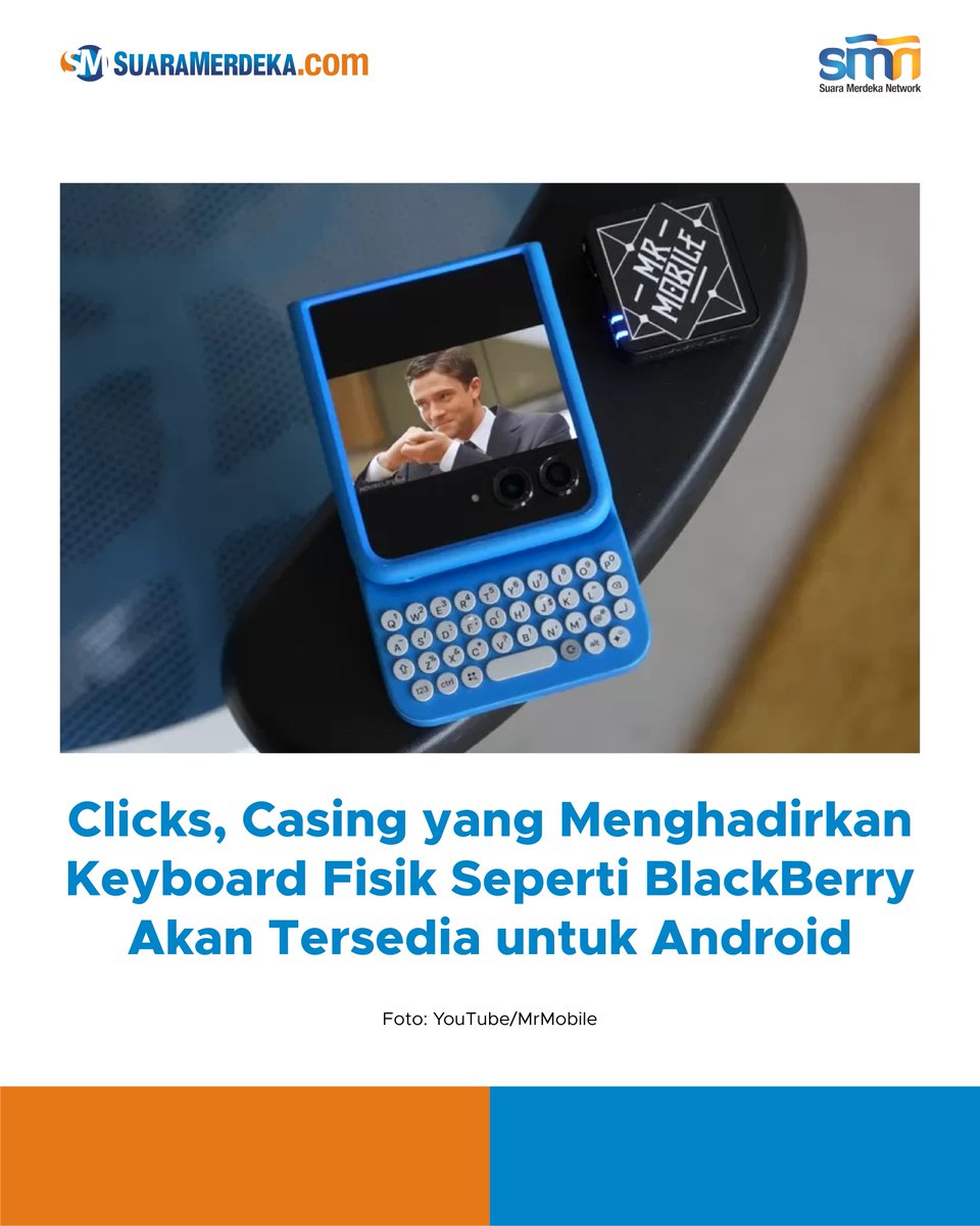 suaramerdeka's tweet photo. Sebuah casing yang menghadirkan pengalaman mengetik ala BlackBerry akan hadir di ponsel Android. Sebelumnya, Clicks hanya hadir di iPhone saja.

https://t.co/YOzs0sx33n

#suaramerdeka #suaramerdekacom #promedia #clicks #casing #keyboard #blackberry #android #iphone https://t.co/X6Nt35ikpM