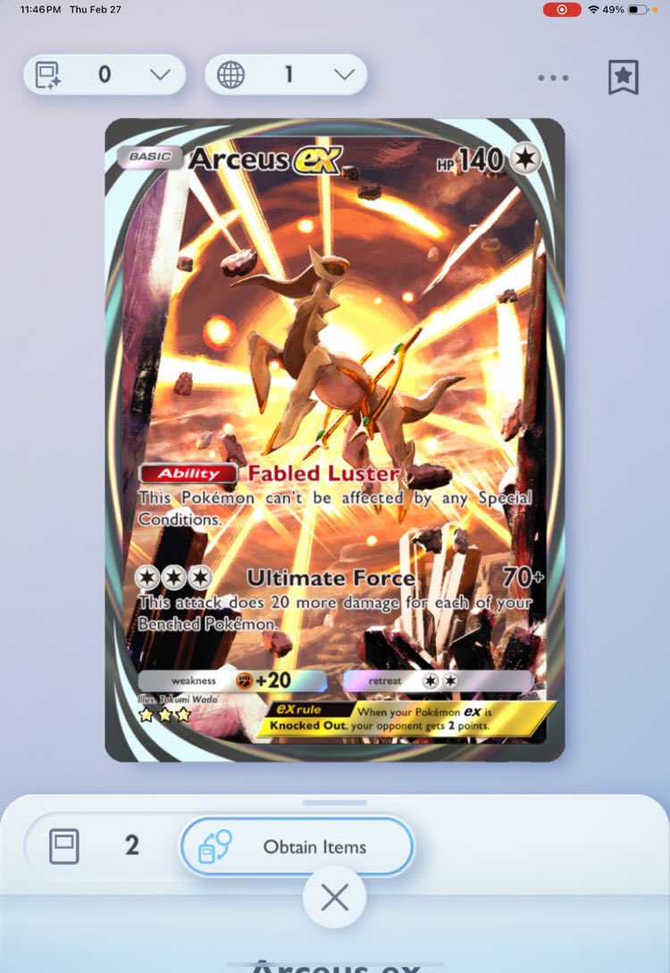 2 arceus inversivos en mi primer tiro de 10 nada mal😌