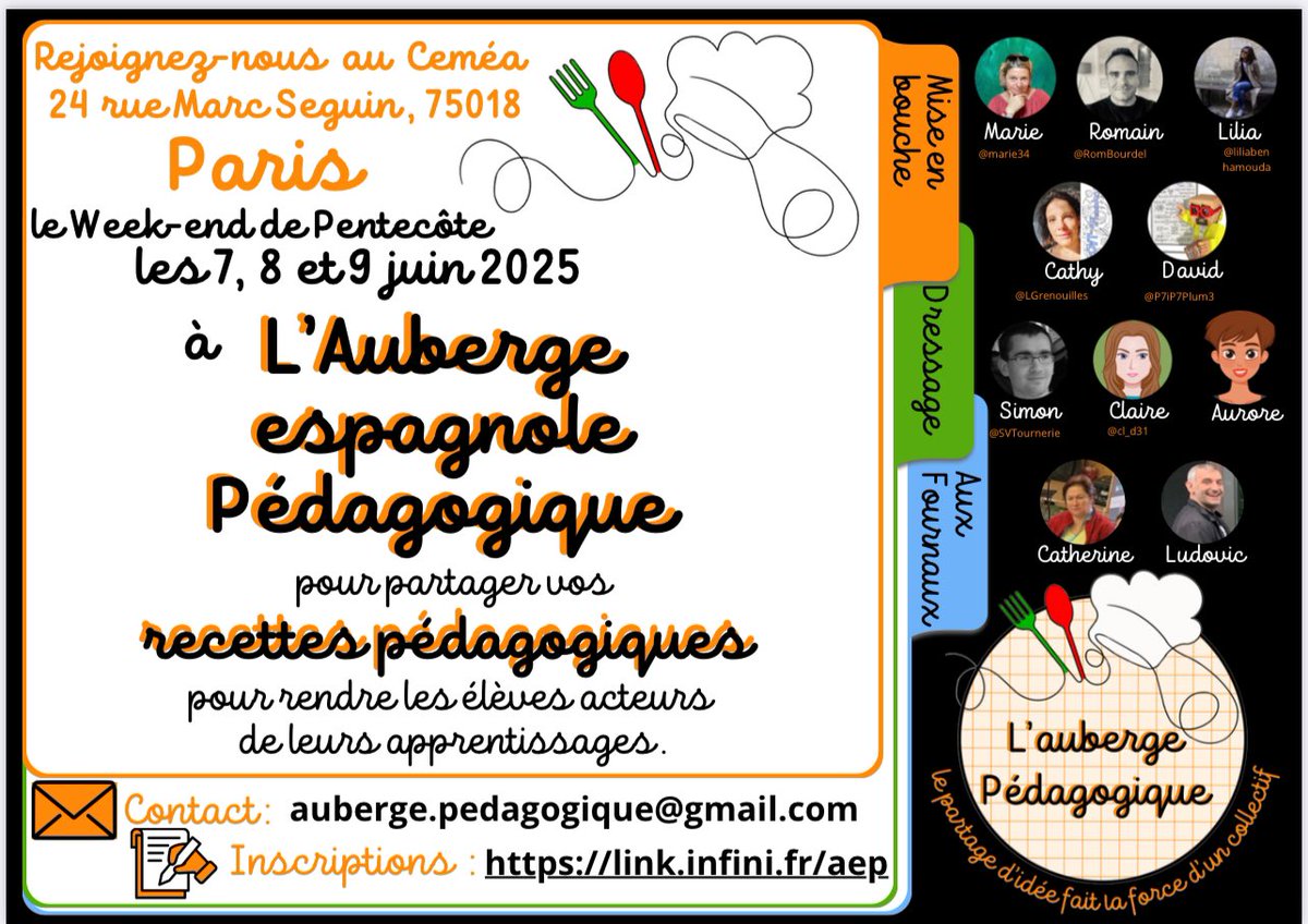 Rejoignez-nous à l'Auberge Espagnole Pédagogique du samedi 7 juin à partir de 9h30 au lundi 9 juin 12h30 pour des échanges à Paris. 
Ensemble, régalons-nous autour du thème "De la Préparation à l'Évaluation: comment mettre en activités les élèves ?" où chaque participant