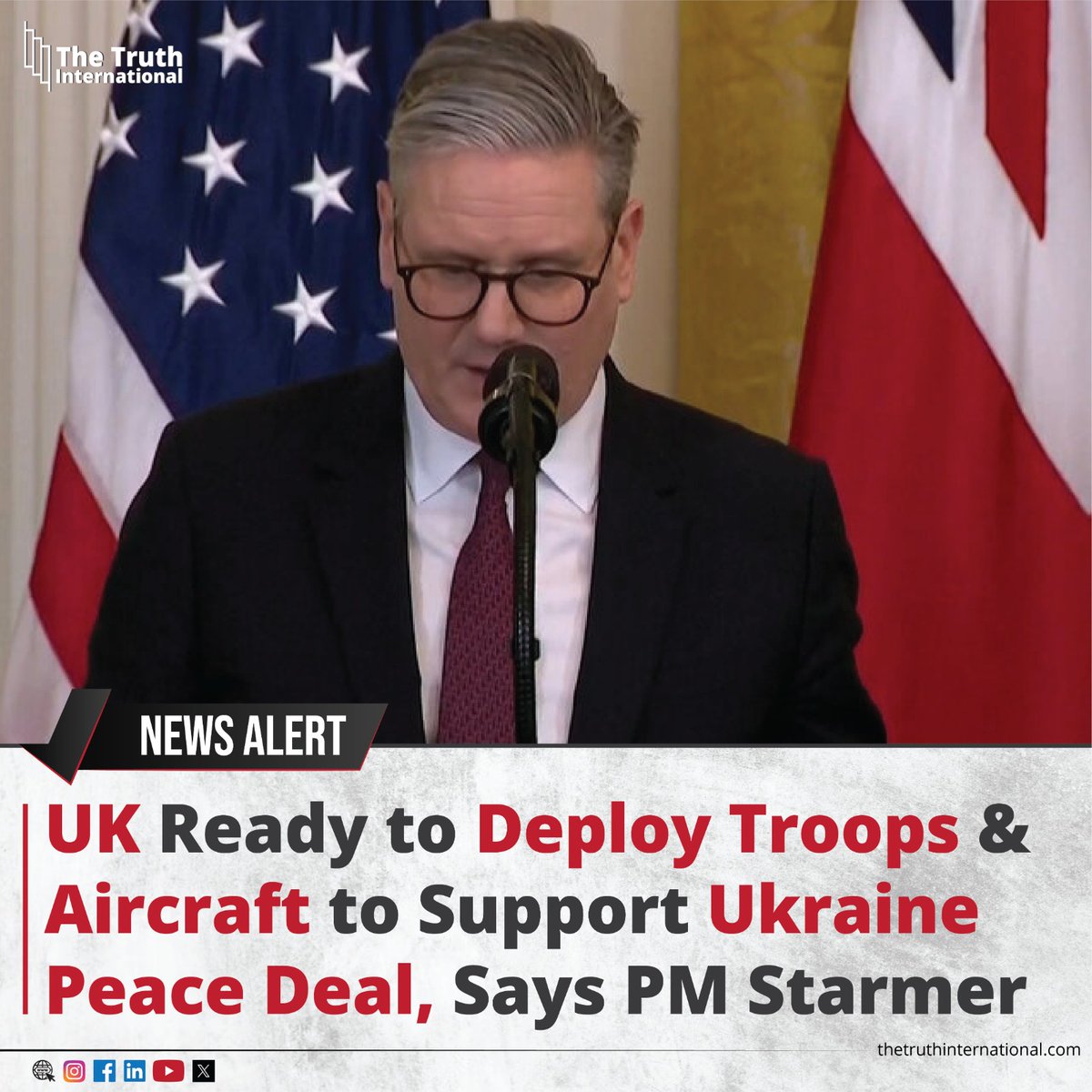 ttimagazine's tweet image. UK Ready to Deploy Troops and Aircraft to Support Ukraine Peace Deal, Says PM Starmer

For Detail
thetruthinternational.com/international/…

#UK #Ready #deploy #troop #aircraft #ukraine #peace #deal #PM #starmer #tti