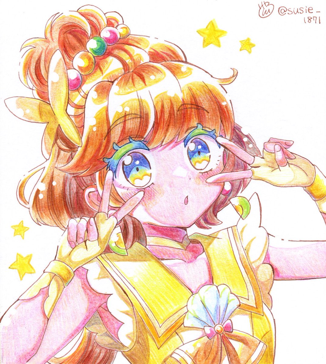 #見た人も無言で黄色の何かを上げる 