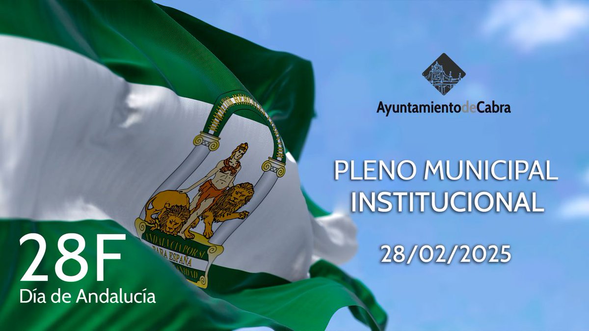 🔴 SIGUE EN DIRECTO EL ACTO INSTITUCIONAL CON MOTIVO DEL DÍA DE ANDALUCÍA 🟩⬜🟩

🗓️ viernes, 28 de febrero
🕗 12.00 horas
🎥 ACCEDE EN ESTE ENLACE👇
youtube.com/live/S5HpvoFCR…

#aytodecabra