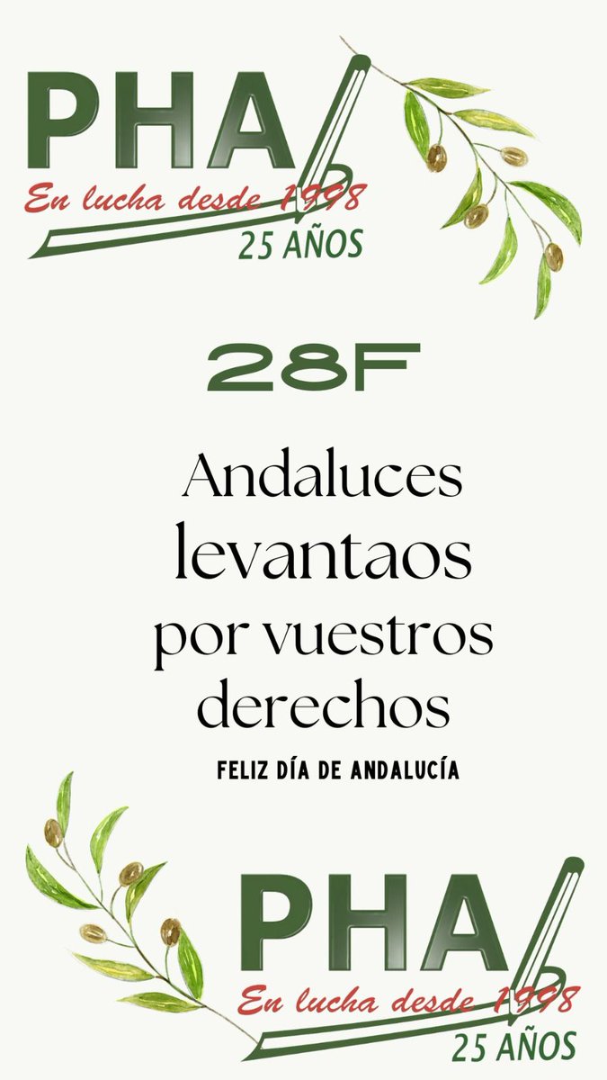 PhaPlataforma's tweet photo. ¡¡Feliz día de Andalucía!!
#28Feb #Andalucía https://t.co/PqTgJwu8FH