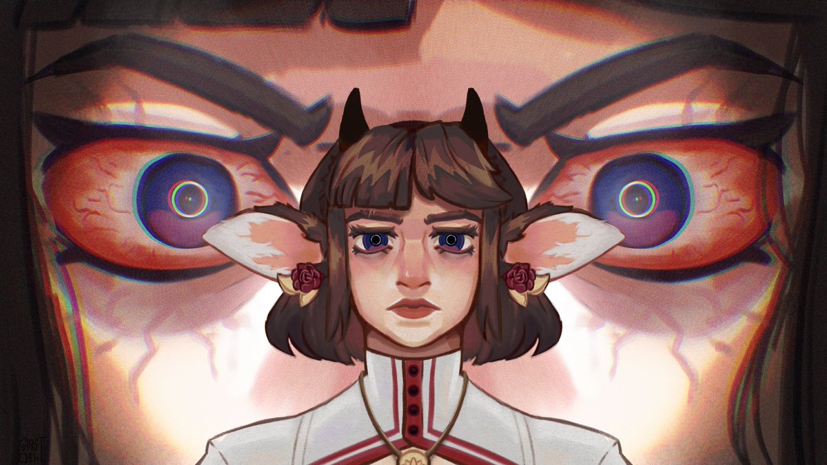 Ghost_Oshi's tweet photo. I love how it turned out! So happy with it, I think it's the style I'll be aiming to refine to it's fullest! 
___ 
#portrait #art #digitalart #eyes #illustration #artwork #digitalpainting #Procreate #procreateart https://t.co/hXCU62J5ix