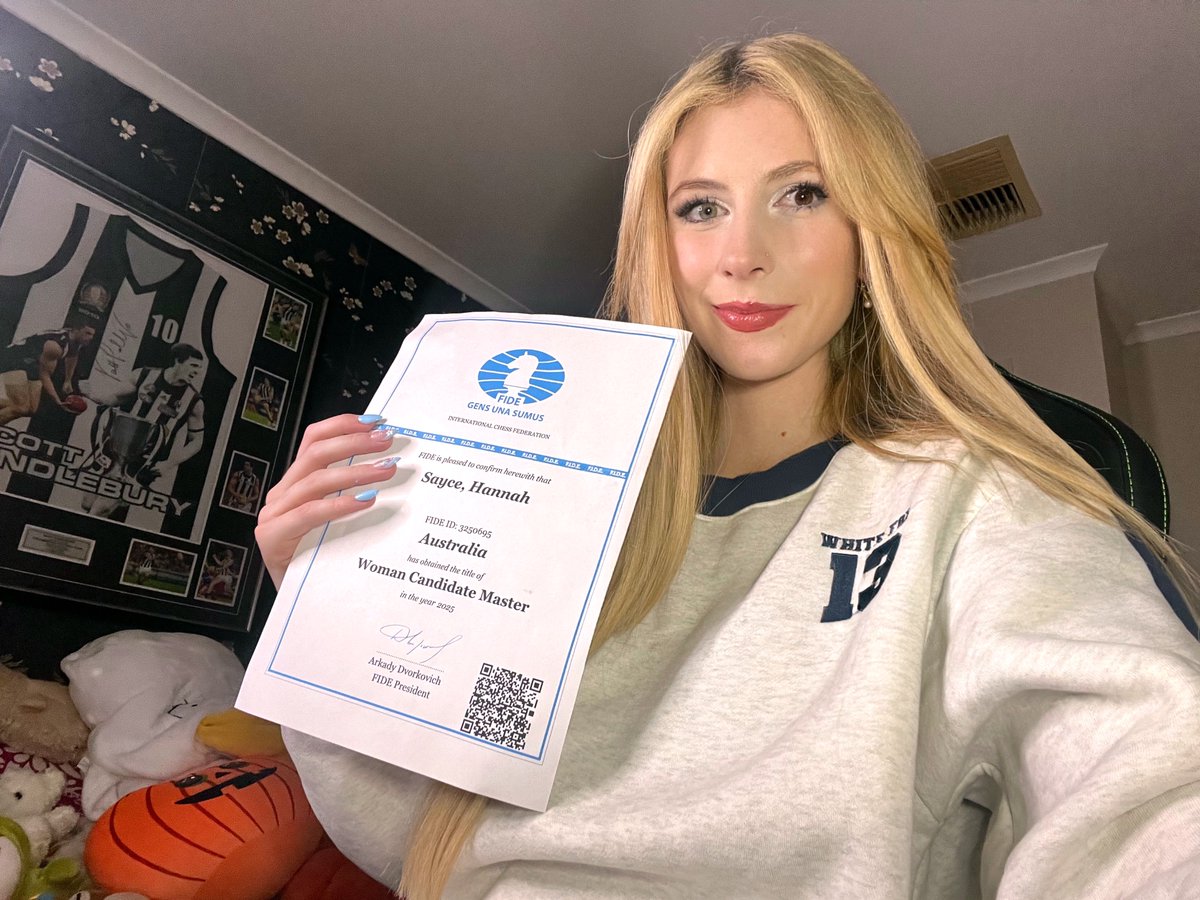 I GOT A TITLE!! I’m a WCM now 🥹
#chess