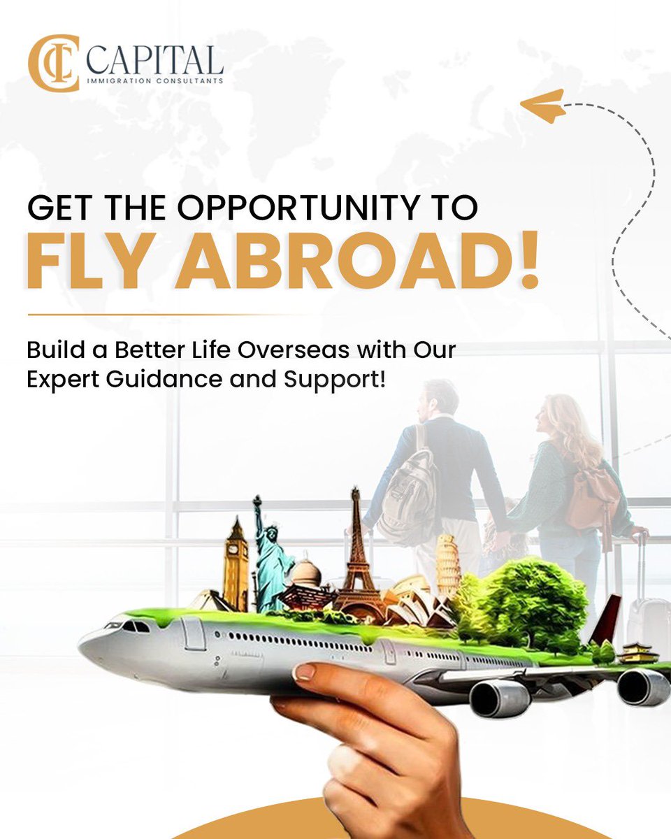 CapitalImm9762's tweet image. 🌍✈️ Get the opportunity to fly abroad &amp;amp; build a better future! ✈️🌍

With our in-depth knowledge and personalized assistance, we ensure that you take the right steps toward achieving your international goals.

#Capital #FlyAbroad #ImmigrationExperts #Workabroad