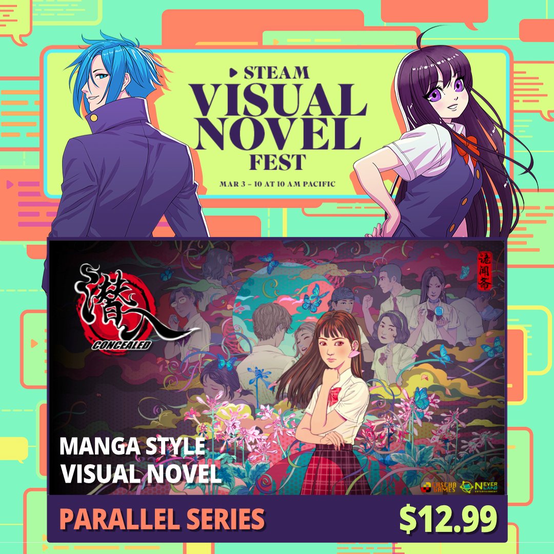 'Concealed' is joining the Steam #VisualNovelFest , March 3-10! Check out this horror VN with multiple endings and 10+ hours of chills: store.steampowered.com/app/2027960