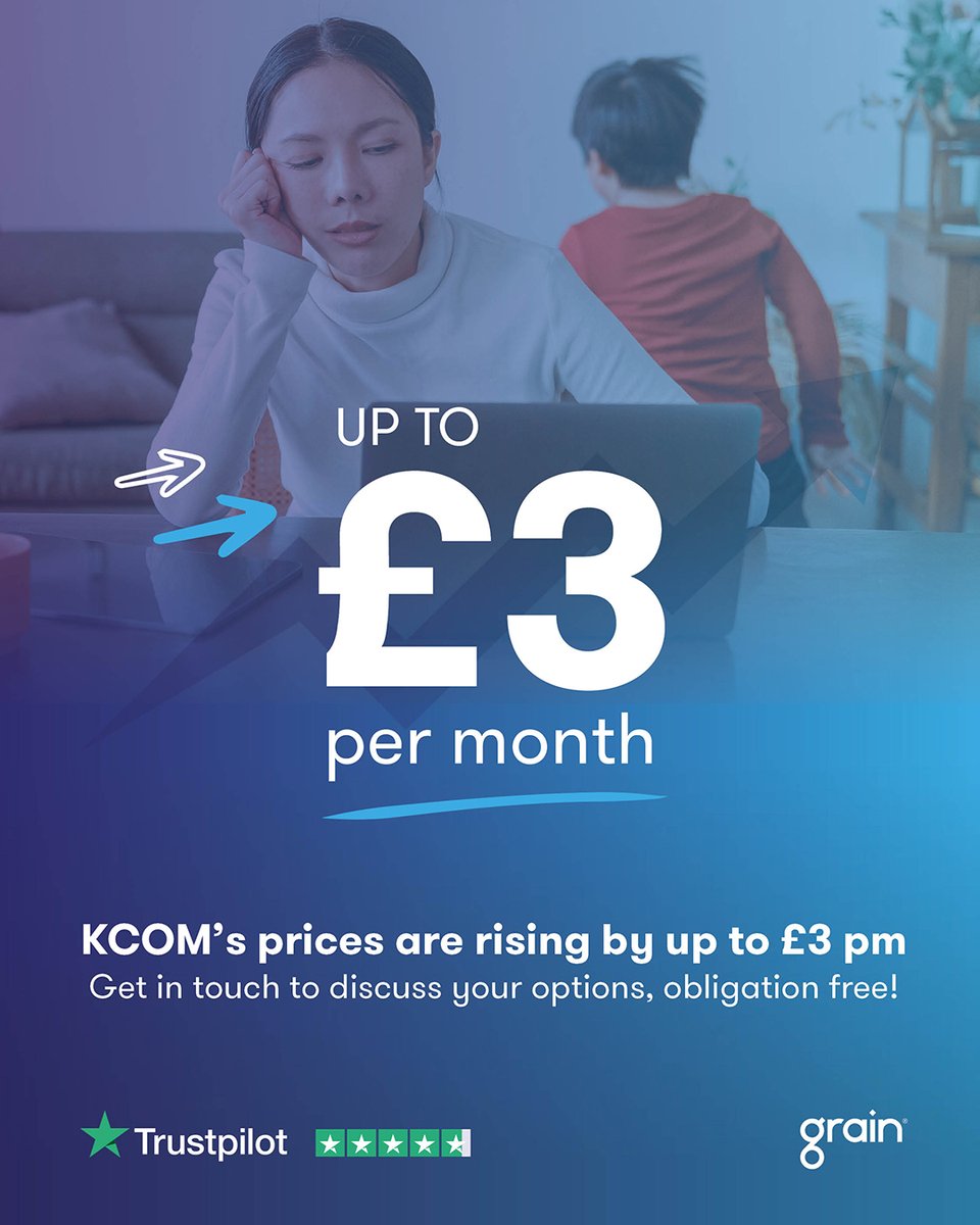 grainbroadband's tweet image. Missed the news? KCOM broadband prices are rising from 1st March. 📈 

Don’t get caught out! Check out your options now 👉zurl.co/C8sFC

#BroadbandPriceRises #BroadbandinHull #KCOM #InContractPriceRises