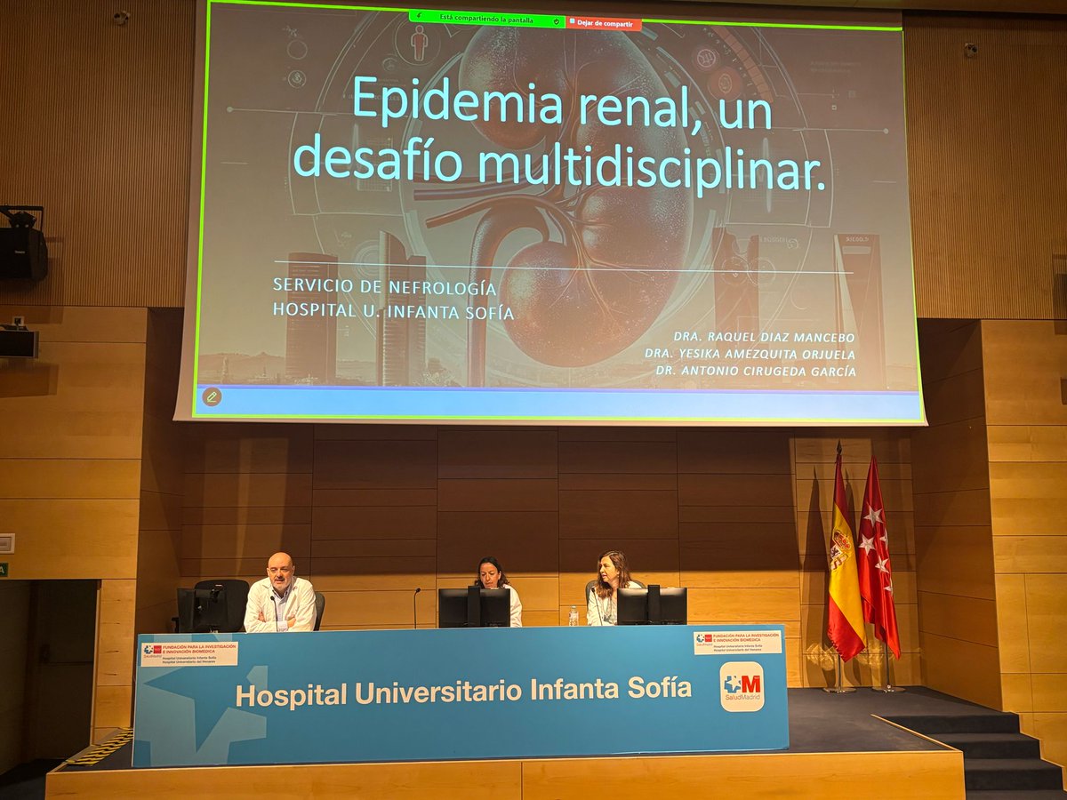 NefrologiaHUIS's tweet photo. Sesión hospitalaria hablando de la "epidemia renal": un problema de todos.

Tenemos que embarcarnos en la importacia de la ERC, realizando un cribado adecuado y conociendo todo el arsenal terapéutico que está revolucionando el manejo de la enfermedad.

#somoshuis @SENefrologia @SOMANEorg