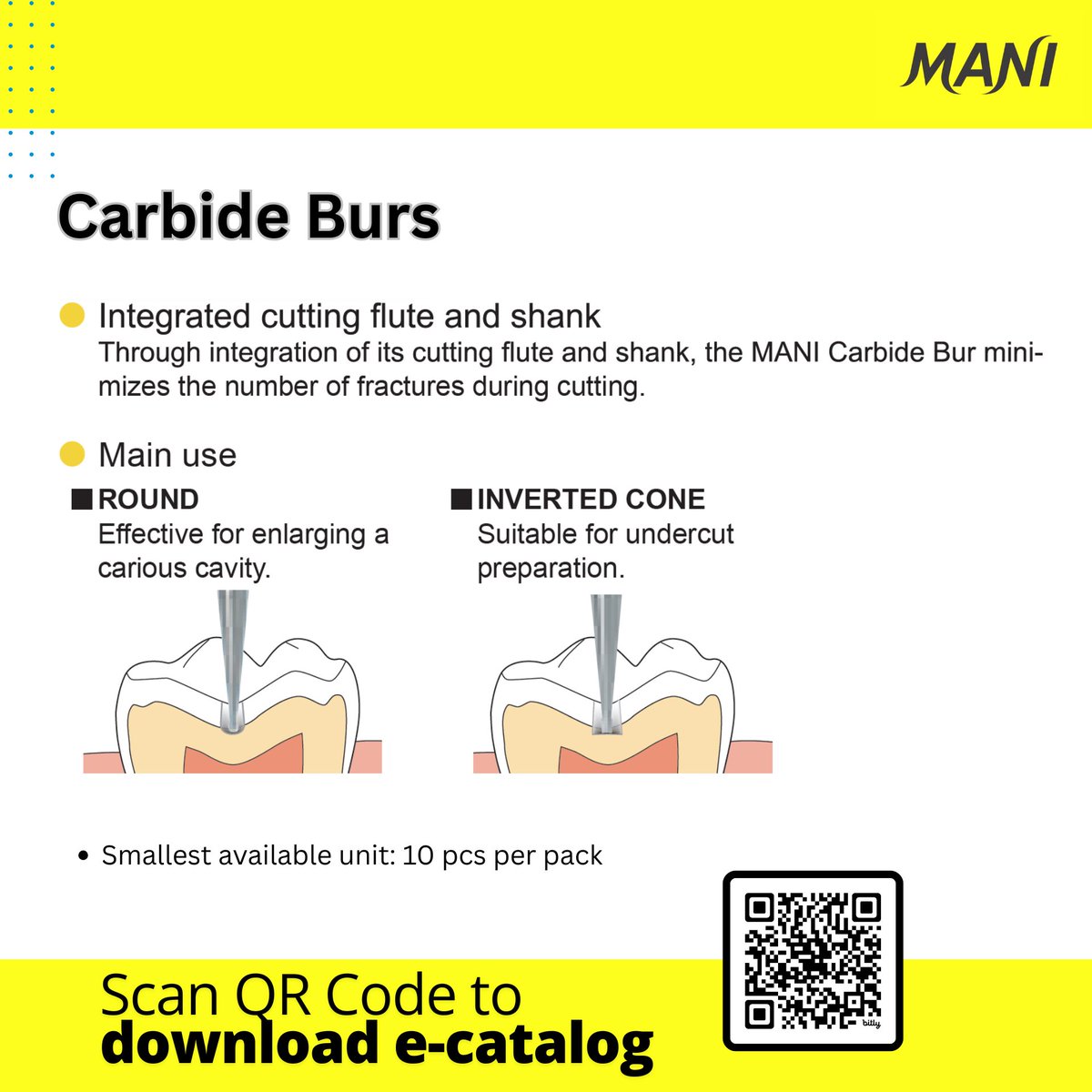 ManiMedicalInd's tweet photo. Presenting ๐๐๐๐ ๐๐๐ซ๐๐ข๐๐ ๐๐ฎ๐ซ๐ฌ๐
๐ฐRound Tip: Effective for enlarging carious cavity
๐ฐInverted Cone: Suitable for undercut preparation.
๐ฐJapanese standard quality
#MANI #DIABURS #DIAMONDBURS #EndoAccessDiaBurs #IPRBurs #SafeEndDiaBurs #CarbideBurs #DentalTools https://t.co/NVv4XBjqlB