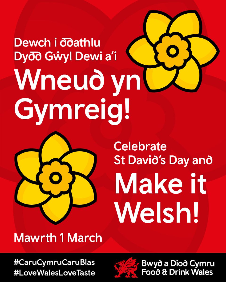 Mae Cymru yn gartref i rai o'r cynnyrch gorau o gwmpas ac rydym yn falch iawn o chwarae ein rhan wrth gefnogi gweithgynhyrchwyr bwyd a diod o Gymru. Eleni, rydym yn annog prynwyr i Wneud yn Gymreig ar gyfer Dydd Gŵyl Dewi.
#LoveWalesLoveTaste #CaruCymruCaruBlas