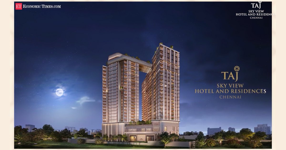 EconomicTimes's tweet photo. Advertorial | Here’s how the world’s first #Taj #brandedresidences, #TajSkyView is set to transform Chennai's luxury real estate landscape. Step into a realm where 5-star hospitality, opulent residences, and world-class office spaces converge in a single iconic development. https://t.co/cS74ua8bmR 

@Tajskyview