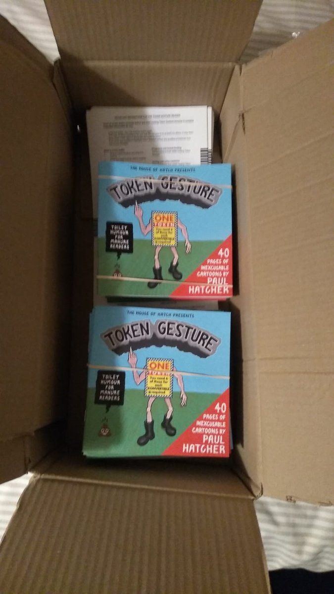 Copies of my latest comic TOKEN GESTURE arrived yesterday and they look great! Certainly the most childish, immature and embarrassing comic I’ve ever done so obviously I’m pretty pleased about that. You can judge for yourself for just £6 incl p&amp;p! thehouseofhatch.bigcartel.com