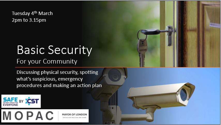 SAFE: Security Advice for Everyone (@safe_cst) on Twitter photo Keeping your community safe doesn't have to be complex or expensive: "Basic Security" is the ideal intro to community security.
Join <a href="/SAFE_CST/">SAFE: Security Advice for Everyone</a> and <a href="/MOPACLdn/">MOPAC</a> on 4th March at 2pm
Register via our Zoom Hub: bit.ly/SAFEZoomHub
#Training #Security #StaySafe #CommunitySupport Keeping your community safe doesn't have to be complex or expensive: "Basic Security" is the ideal intro to community security.
Join <a href="/SAFE_CST/">SAFE: Security Advice for Everyone</a> and <a href="/MOPACLdn/">MOPAC</a> on 4th March at 2pm
Register via our Zoom Hub: bit.ly/SAFEZoomHub
#Training #Security #StaySafe #CommunitySupport