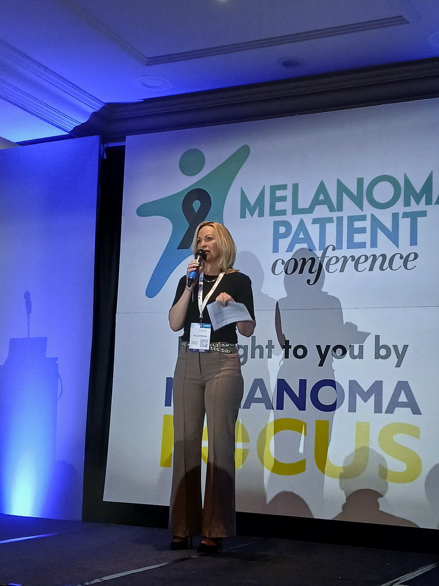 Imogen kicking things off at today's Melanoma Patient Conference! 💙💛