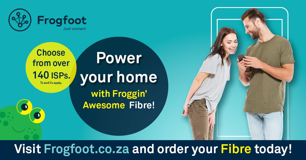 FFFibre's tweet image. More choice. More freedom. 😉
With over 140 ISPs to choose from, you get the best fibre deal that fits your needs! Check your coverage today at frogfoot.co.za. 🐸 bit.ly/PowerYourHomew… #MoreChoice #FastInternet #StayConnected #FrogfootFibre