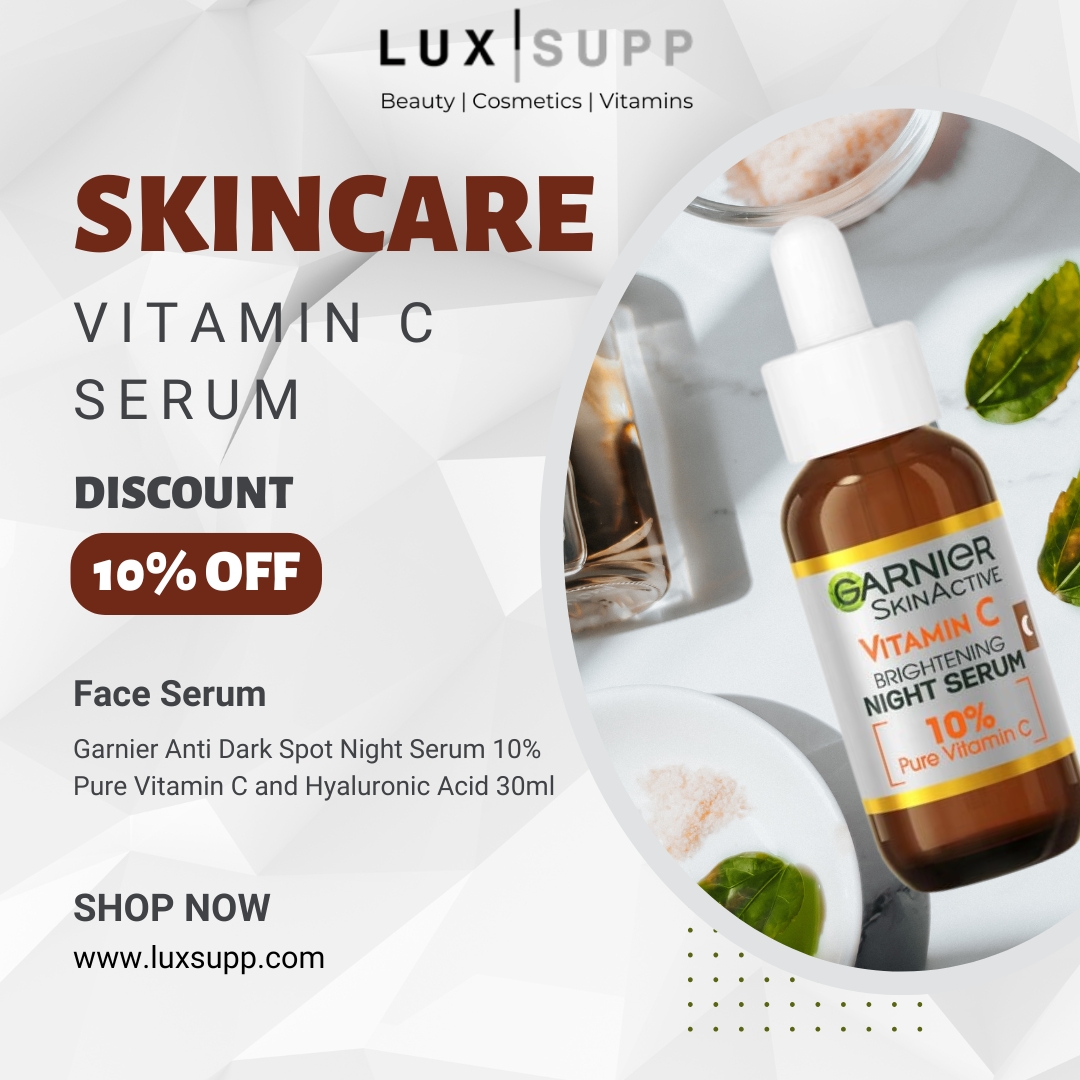 Luxsupp_uk's tweet photo. Wake up to radiant, even-toned skin! ✨ The Garnier Anti Dark Spot Night Serum with 10% Pure Vitamin C &amp; Hyaluronic Acid works while you sleep to fade dark spots and boost hydration. Say hello to a brighter tomorrow!
#GlowWhileYouSleep #VitaminCGlow #GarnierSkincare #serum https://t.co/ooXy6MXl9z