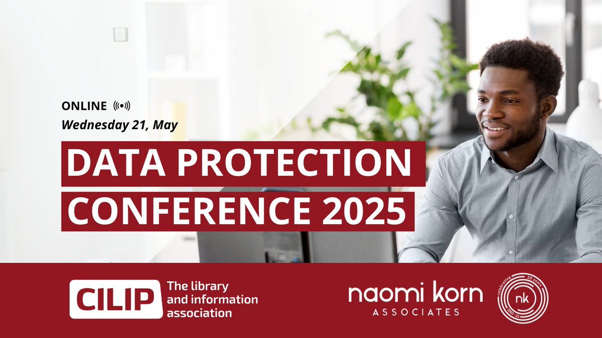 CILIP (@cilipinfo) on Twitter photo Don’t miss the CILIP Data Protection Conference. Focused on GDPR, compliance, cyber security & more, this event is a must for anyone in the #GLAM sectors. Get ready for key regulatory updates and best practice examples. Book now: cilip.org.uk/page/DataConf25 #CILIPData25 <a href="/NKorn/">Naomi Korn: Copyright & Data Protection</a> Don’t miss the CILIP Data Protection Conference. Focused on GDPR, compliance, cyber security & more, this event is a must for anyone in the #GLAM sectors. Get ready for key regulatory updates and best practice examples. Book now: cilip.org.uk/page/DataConf25 #CILIPData25 <a href="/NKorn/">Naomi Korn: Copyright & Data Protection</a>