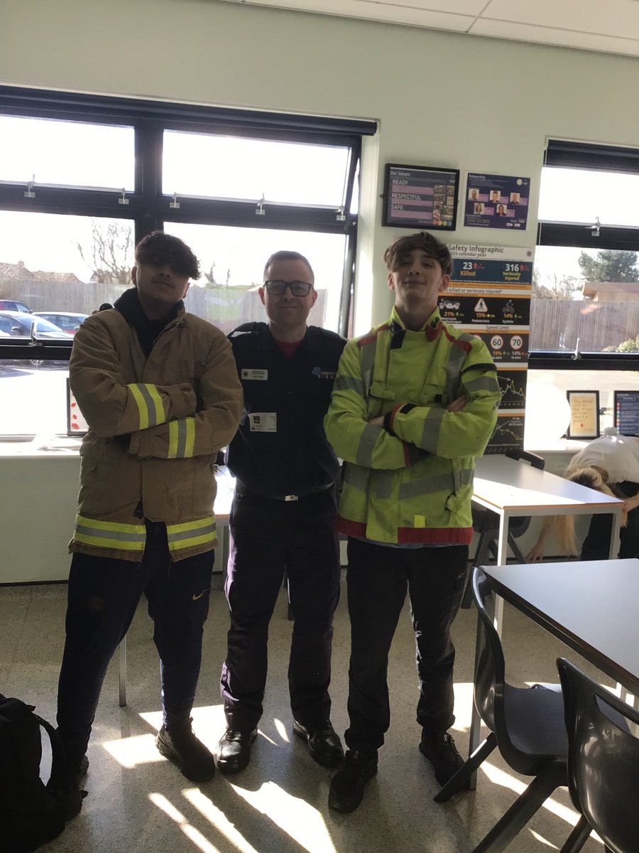 Cheshire Fire popped in to speak to students about various safety concerns, including road safety and the use of electric bikes