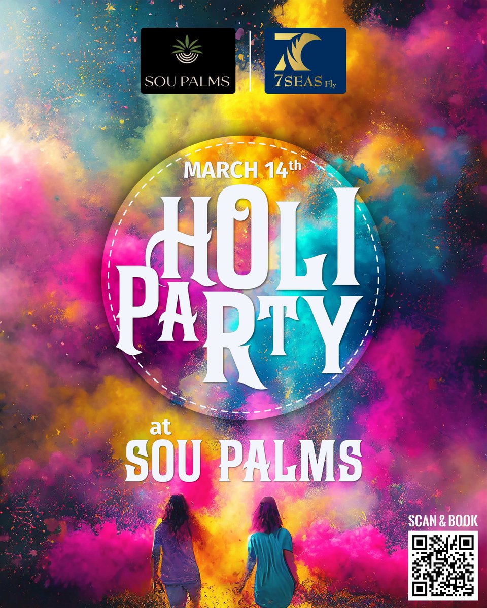 7seasfly's tweet image. Get ready for the most electrifying HOLI 2025 PARTY at SOU Palms!

SOU Palms, Vavdi, Rajpipla
Beats, colors, and non-stop fun await!

Book Now:
7seasfly.com

Call us on :
+91-95865 63865

#HoliParty2025 #7SeasFly #SOUPalms #FestivalOfColors #RangBarse #HoliCelebration