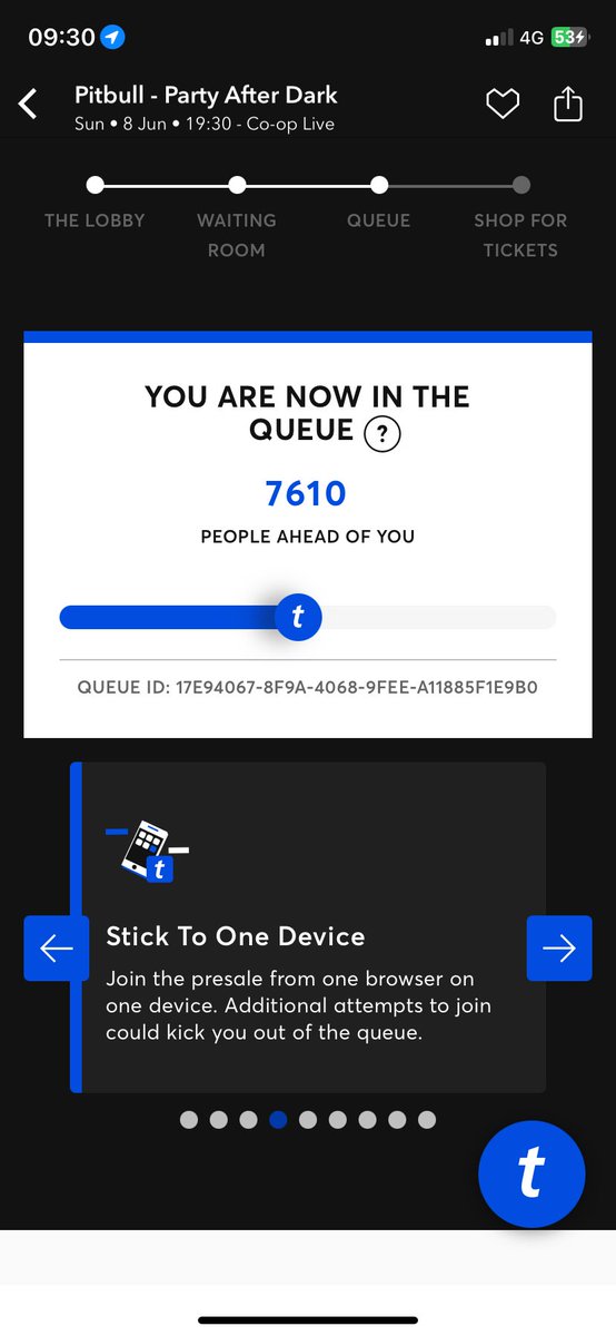 frankieb0803's tweet photo. @TicketmasterCS 

What’s happening been stuck at the same point in queue for last 15 mins! https://t.co/xpoMxOpAb5