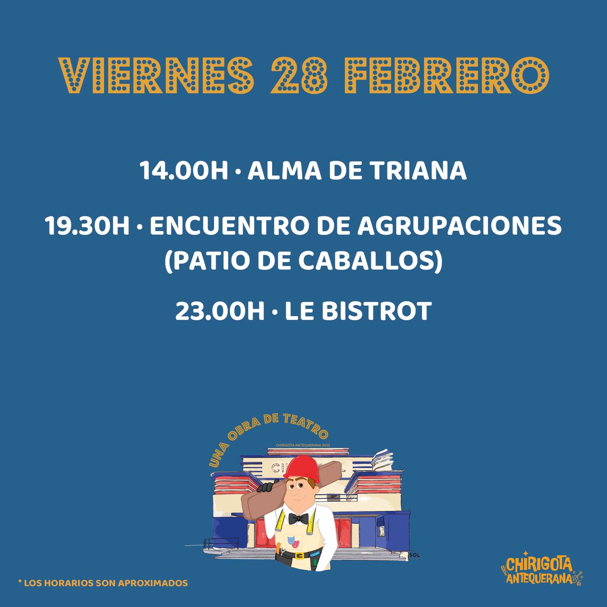 ¡Y se estrenó! Ahora a disfrutar de la calle.

Hoy, si el tiempo lo permite, representaremos por aquí nuestra obra de teatro. ¡Os informaremos si hay cambios de última hora!