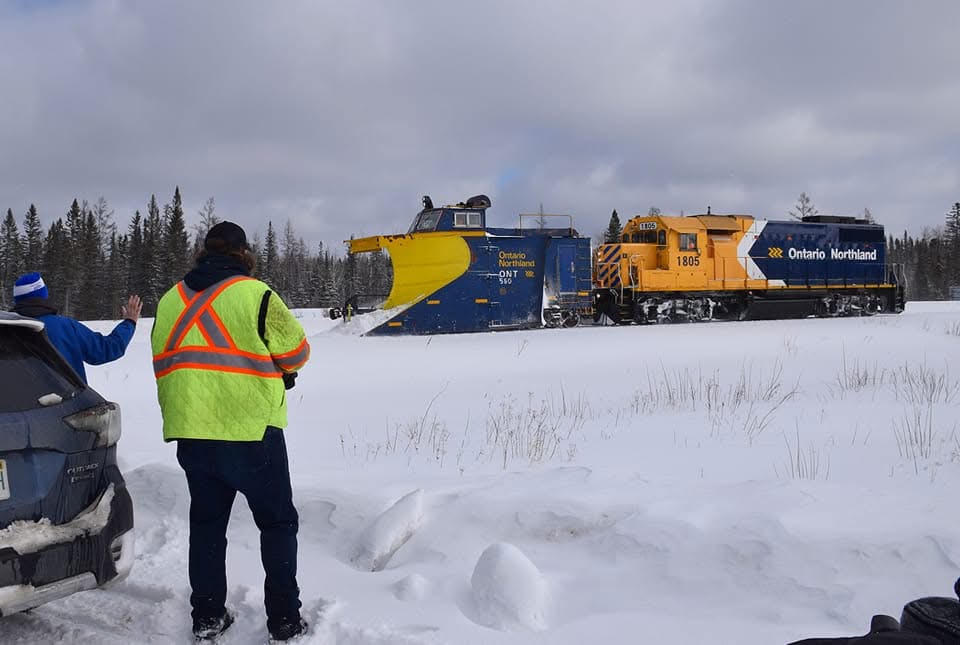 onrgallery's tweet image. Work plow 1805 rolls past mile 52 of the Kap Sub. as a group of us capture images of the plow&apos;s journey between Cochrane and Hearst February 26, 2023. #rla_theyards #railsupremacy #railway #trb_express #ontarionorthland