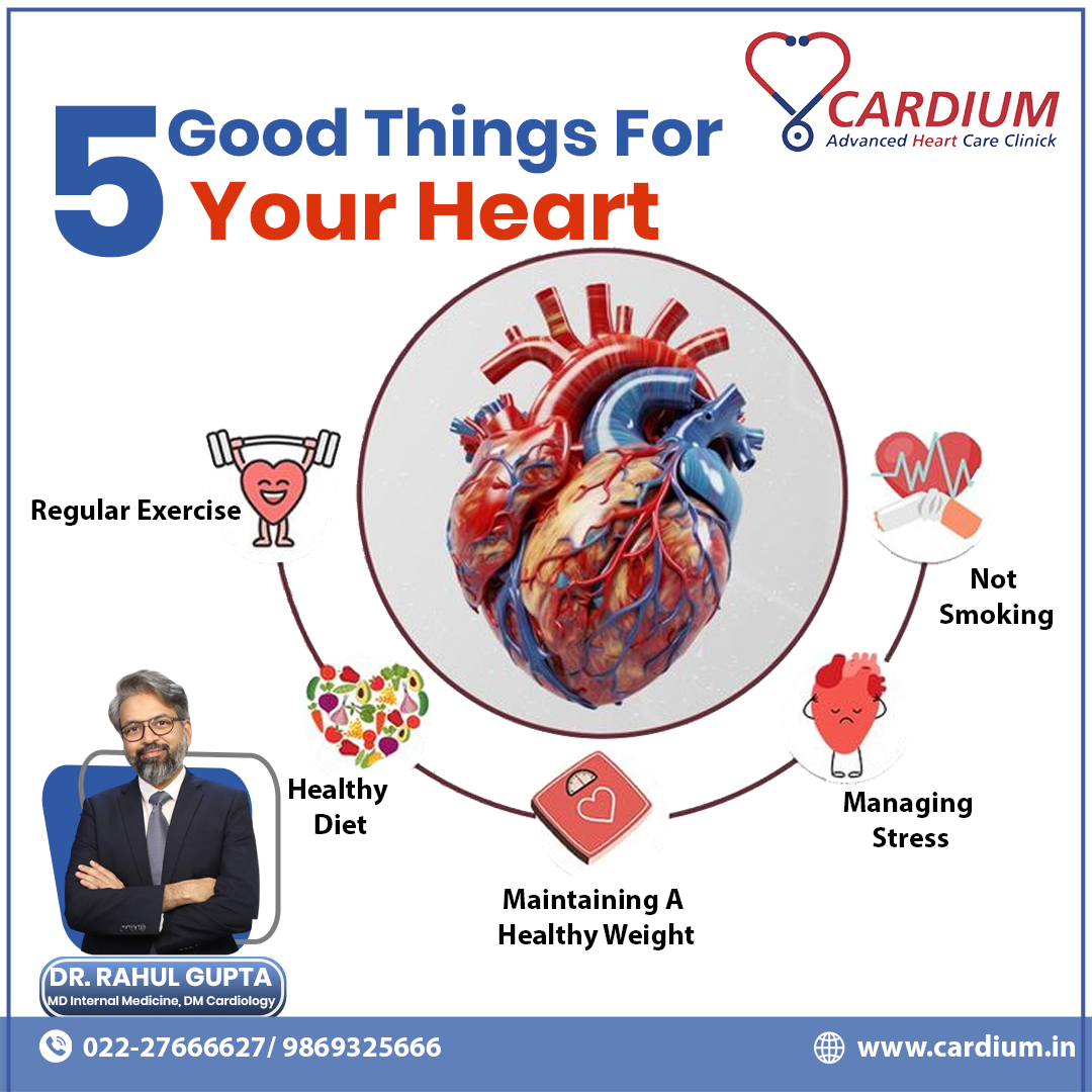 CardiumCare's tweet image. Keep your heart healthy with these 5 simple steps: exercise, a healthy diet, no smoking, stress management, and maintaining a healthy weight! 💪💖

🌏cardium.in
📲 9869325666 / 022-27666627
📲 022-46018800 / 9115888111

#CardiumAdvancedHeartCareClinic #Cardium