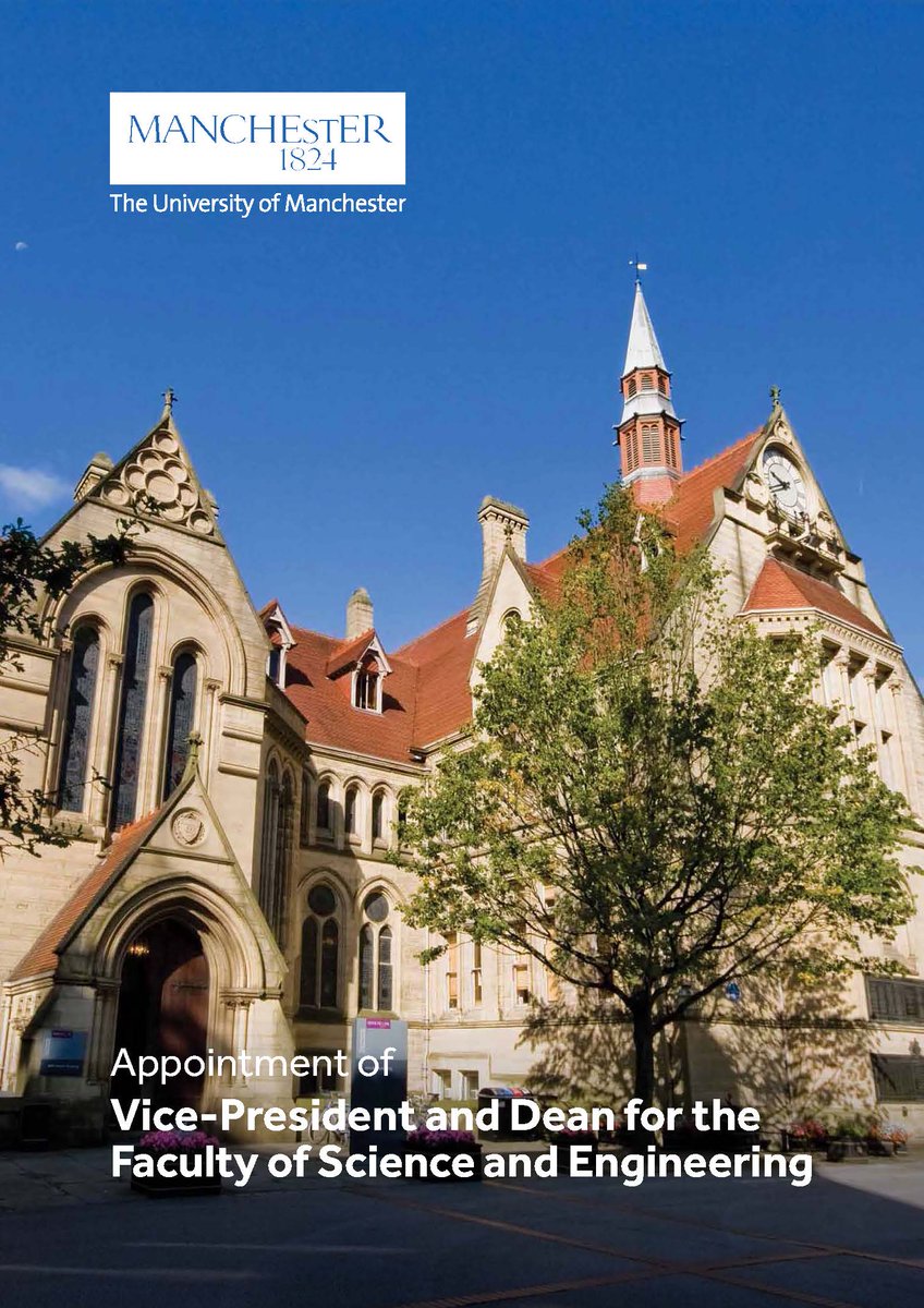 We are working with <a href="/OfficialUoM/">The University of Manchester</a> to #appoint its Vice-President and Dean of the Faculty of Science &amp; Engineering.

An exciting leadership opportunity at one of the world’s leading universities, driving research, education &amp; innovation in science &amp; engineering.

Apply by 14 March
