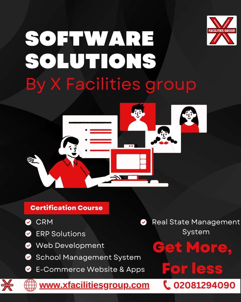 X_Facilities_G's tweet image. 🔹 Boost Your Business with X Facilities Group! 🔹

We provide top-notch software solutions tailored for your business:
💡 Smart solutions for smarter businesses!

📞 Call us: 02081294090
🌐 Visit: xfacilitiesgroup.com

#BusinessSolutions #SoftwareForSuccess #XFacilitiesGroup