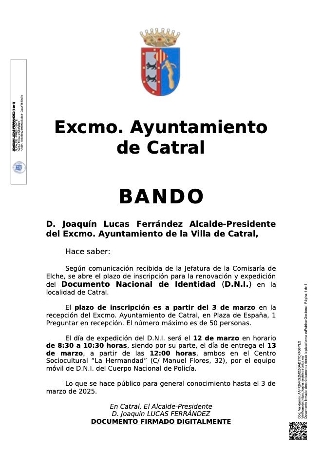 📌  Bando DNI marzo 2025