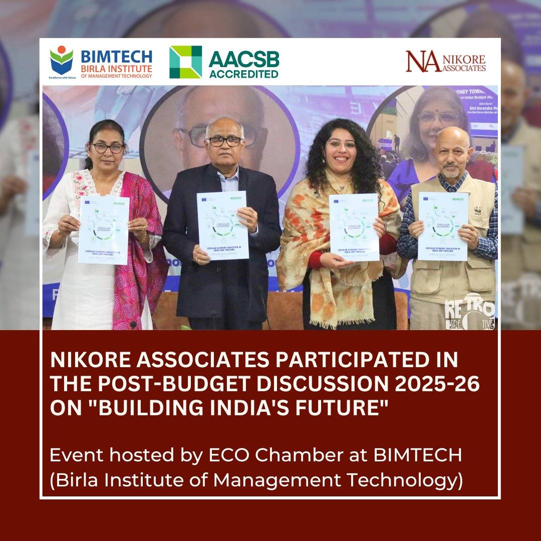 NAEconTeam's tweet image. 📢 Budget 2025 &amp;amp; India’s Future!

Nikore Associates at ECO CHAMBER’s Post-Budget Discussion at BIMTECH:

✨ 4.4% fiscal deficit for stability 📊
✨ ₹12L tax-free income to boost growth 💰
✨ Infra, EV &amp;amp; renewable push 🌱🏗️
✨ 41% female workforce participation 👩‍💼

#BIMTECH