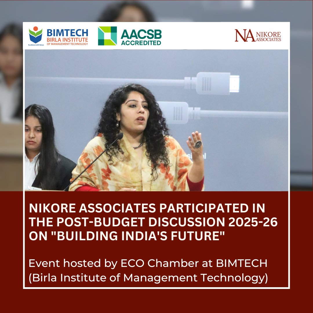 NAEconTeam's tweet image. 📢 Budget 2025 &amp;amp; India’s Future!

Nikore Associates at ECO CHAMBER’s Post-Budget Discussion at BIMTECH:

✨ 4.4% fiscal deficit for stability 📊
✨ ₹12L tax-free income to boost growth 💰
✨ Infra, EV &amp;amp; renewable push 🌱🏗️
✨ 41% female workforce participation 👩‍💼

#BIMTECH