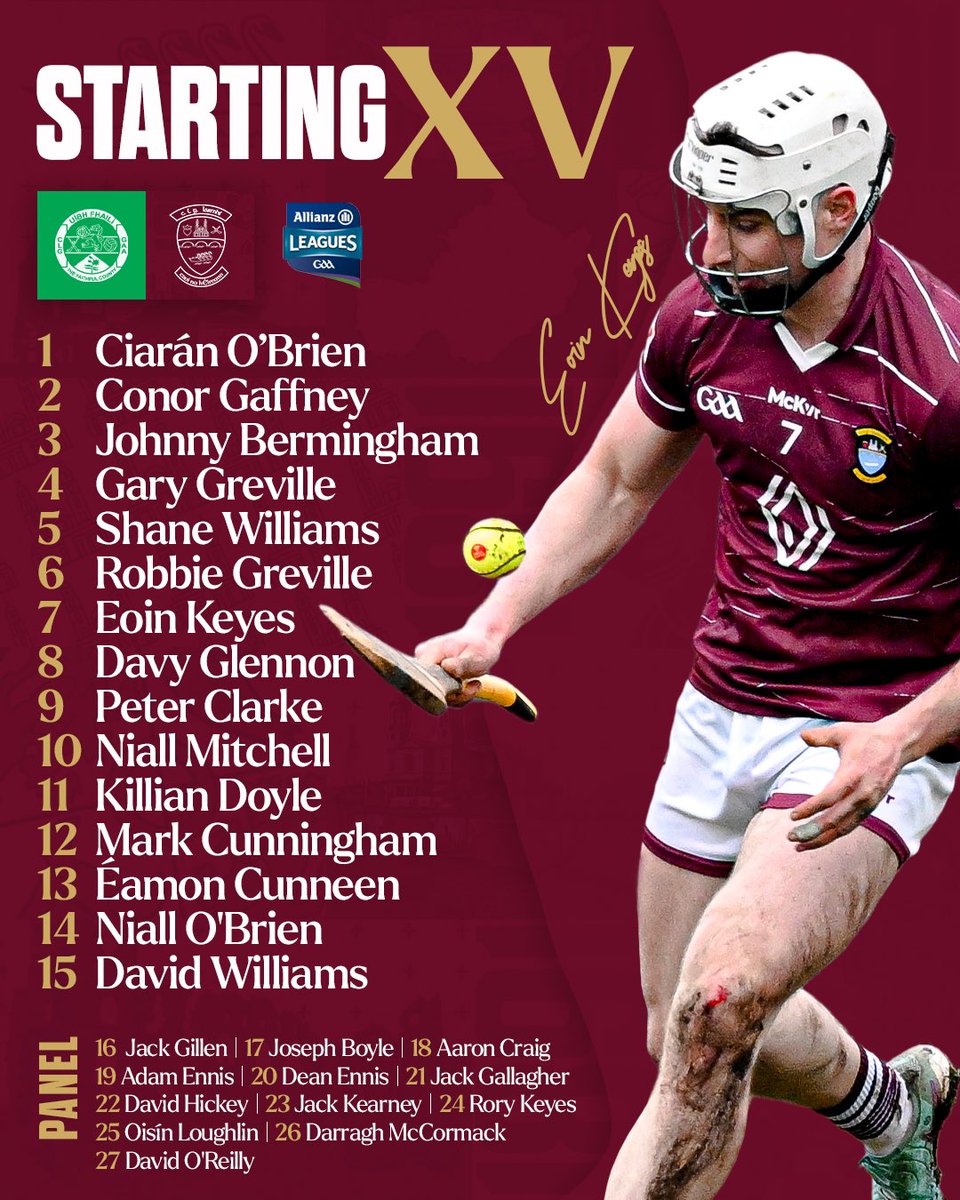 Seoirse Bulfin has named his panel that will travel to Tullamore this Sunday for round 5 of the Allianz Hurling League🏑

Best of luck to the panel and management✊🏻 Tickets for the game available below or via the link in our bio⬇️🔗
am.ticketmaster.com/gaa/allianzhur…

#CroíNahÉireann #OYvWH