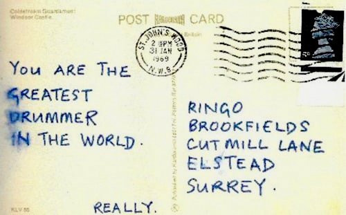 BeatlesArchive2's tweet photo. A postcard sent from Paul to Ringo the day after the Rooftop Concert
The #Beatles https://t.co/UyMiJjJPcx