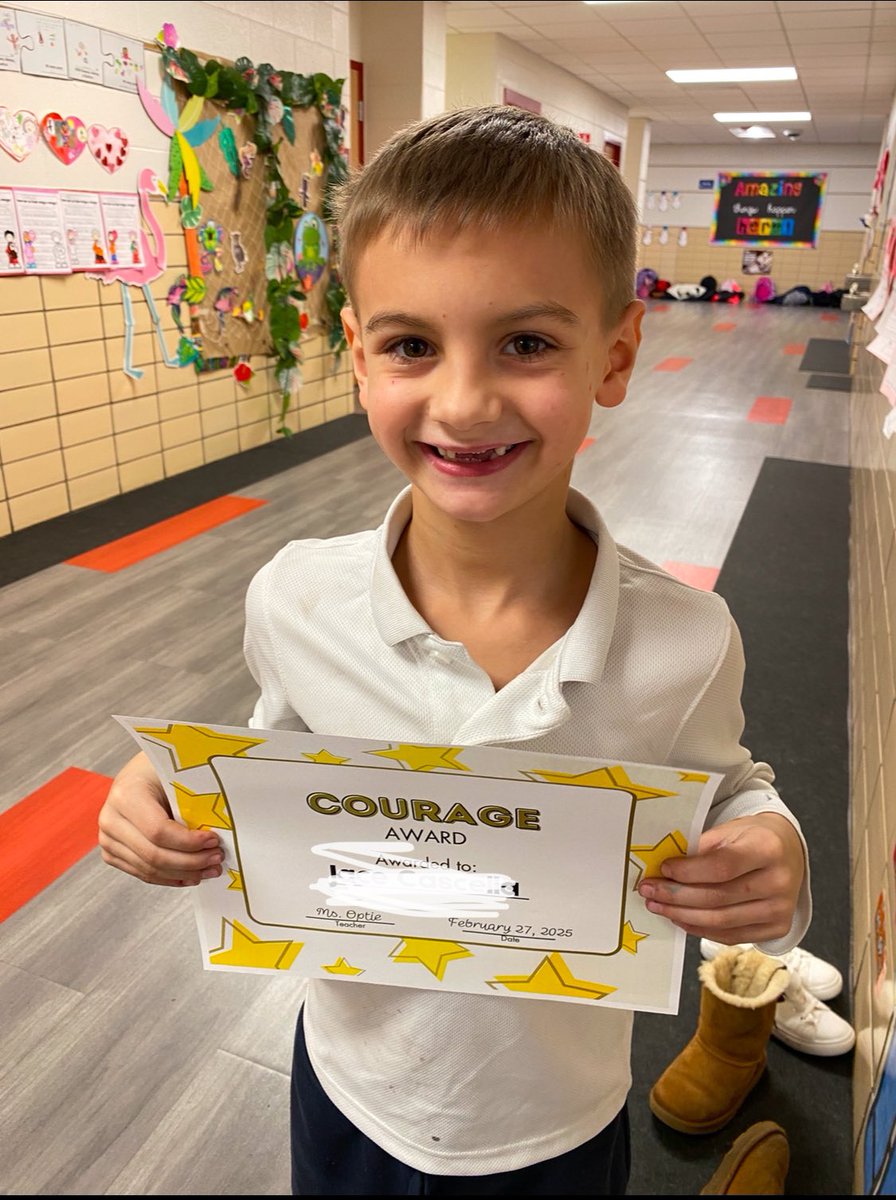 This brave guy won leading the pledge over morning announcements, and that can be scary! He didn’t want to do it, but he was a risk taker. That definitely deserves a “Courage Award.” Way to go! #RoyBulls #D83Shines