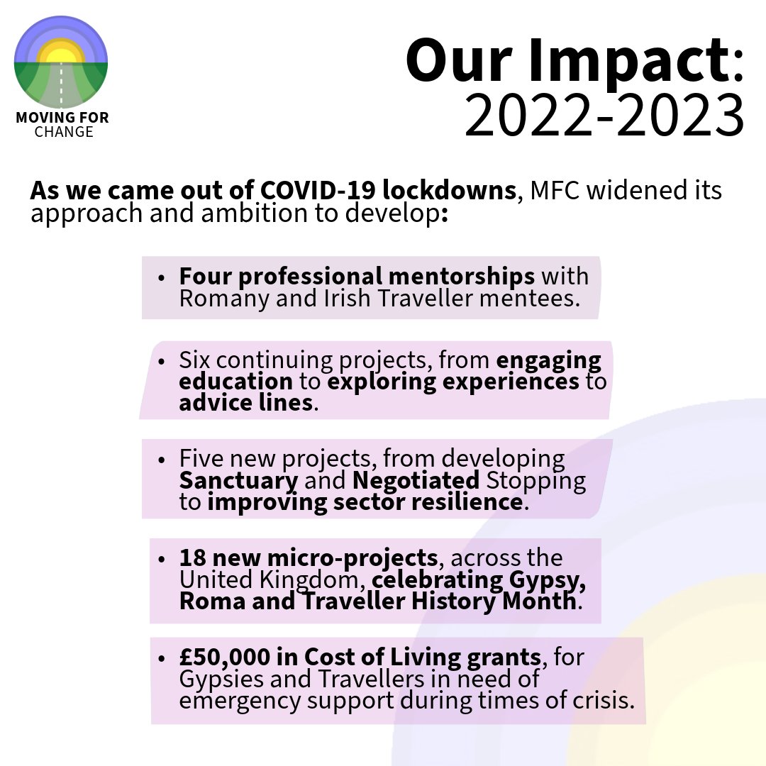 Moving for Change (@moving4changeuk) on Twitter photo 1/2: Week two of our 5-year celebration of <a href="/Moving4ChangeUK/">Moving for Change</a> and we look back at 2022/23...
<a href="/stagpeckham/">STAG</a> @KushtiBokDorset <a href="/dudleymbc/">Dudley Council</a> #travellerspace <a href="/Article12/">Article 12 Scotland</a> <a href="/GypsyTravellers/">Friends, Families & Travellers</a> <a href="/SanctuaryPlaces/">Gypsy, Roma and Traveller Friendly Churches</a> <a href="/GateHerts/">GATE Herts</a> <a href="/LondonGypsyTrav/">London Gypsies&Travellers</a> <a href="/DGLGliaison/">Derbyshire Gypsy Liaison Group</a> <a href="/LeedsGATE/">Leeds Gypsy and Traveller Exchange</a> <a href="/IrishCommCare/">Irish Community Care</a> <a href="/YorkTravellers/">York Travellers Trust</a> 1/2: Week two of our 5-year celebration of <a href="/Moving4ChangeUK/">Moving for Change</a> and we look back at 2022/23...
<a href="/stagpeckham/">STAG</a> @KushtiBokDorset <a href="/dudleymbc/">Dudley Council</a> #travellerspace <a href="/Article12/">Article 12 Scotland</a> <a href="/GypsyTravellers/">Friends, Families & Travellers</a> <a href="/SanctuaryPlaces/">Gypsy, Roma and Traveller Friendly Churches</a> <a href="/GateHerts/">GATE Herts</a> <a href="/LondonGypsyTrav/">London Gypsies&Travellers</a> <a href="/DGLGliaison/">Derbyshire Gypsy Liaison Group</a> <a href="/LeedsGATE/">Leeds Gypsy and Traveller Exchange</a> <a href="/IrishCommCare/">Irish Community Care</a> <a href="/YorkTravellers/">York Travellers Trust</a>