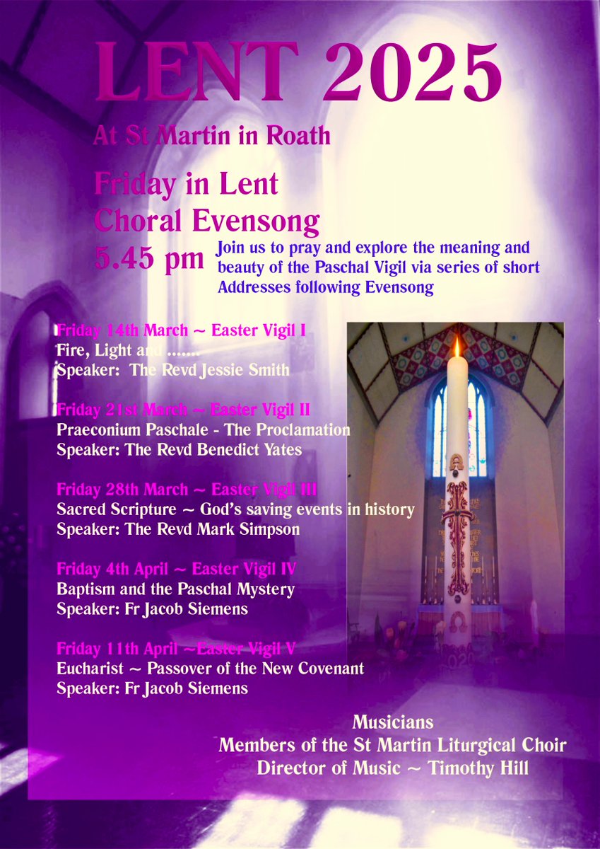 LENT – Choral Evensong (BCP) and Address
at St Martin in Roath on Friday in Lent
Exploring the beauty and meaning of the Paschal Vigil, the heart and centre of the Christian Liturgical year.