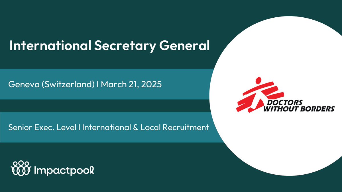 MSF International seeks a Secretary General to join its team in Geneva.

Learn more about this leadership role and apply by March 21!

impactpool.org/jobs/1139254