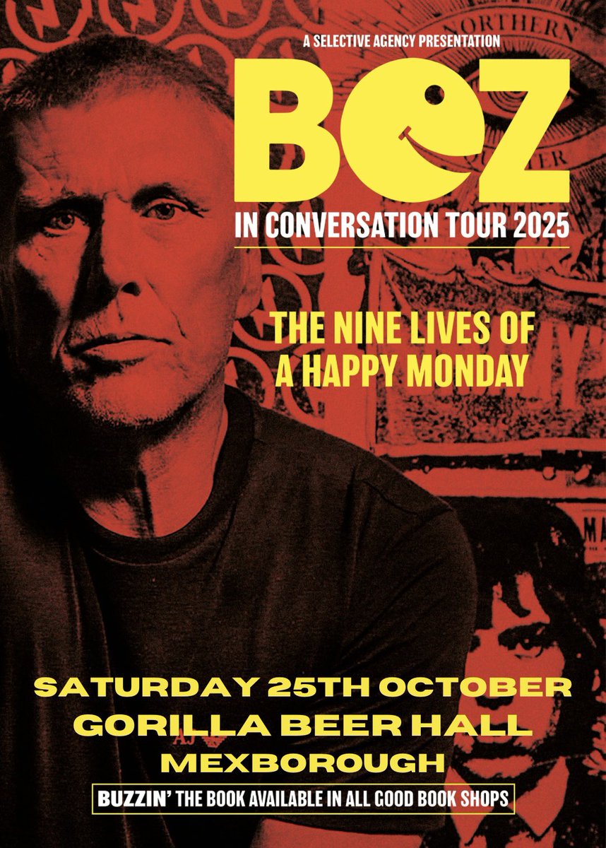 Prestige Talent Management (@prestige_tlent) on Twitter photo 🚨 NEW SHOW ANNOUNCEMENT!
Bez will be returning to <a href="/GorillaBeerHall/">Gorilla Beer Hall</a> with his “The Nine Lives of a Happy Monday” Tour!
🎫 fatso.ma/1jBT 🚨 NEW SHOW ANNOUNCEMENT!
Bez will be returning to <a href="/GorillaBeerHall/">Gorilla Beer Hall</a> with his “The Nine Lives of a Happy Monday” Tour!
🎫 fatso.ma/1jBT