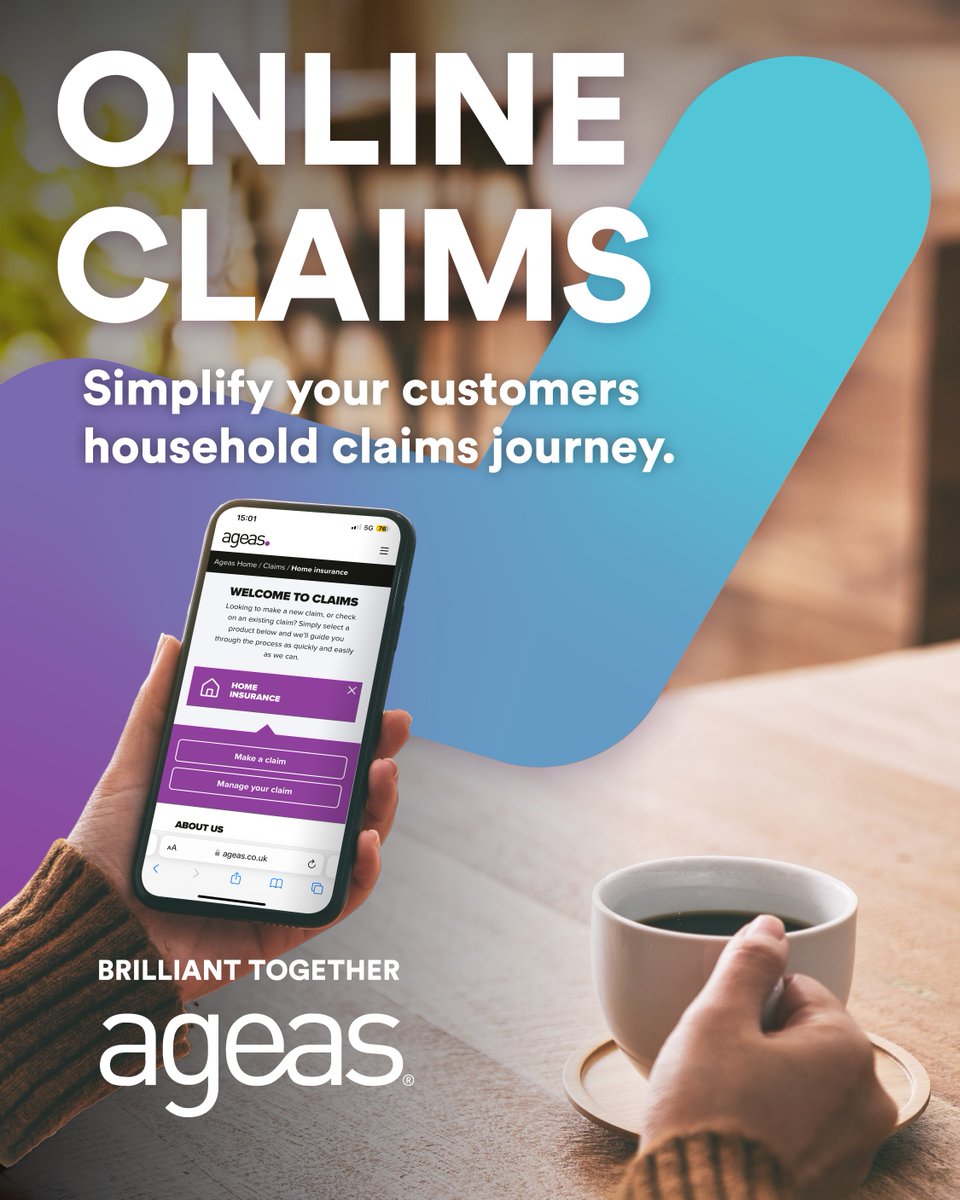 Did you know that your customers can report selected household claims including those for escape of water and storm damage online anytime at ageas.co.uk/claims? 

They can also manage the entire claims process online too using our claims hub. Let your customers know today!