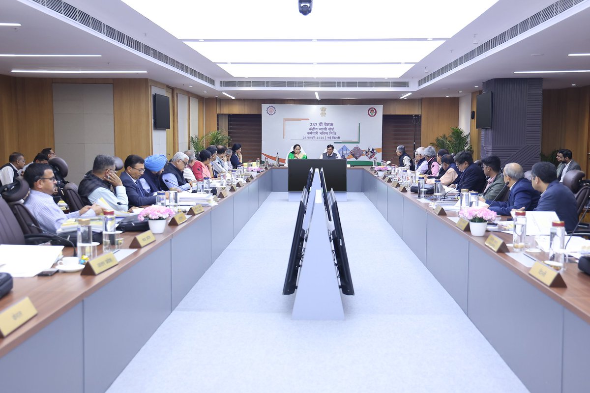 Modi Government's Commitment to Labour Welfare!

Chaired the 237th meeting of the Central Board of Trustees, EPF in New Delhi. The Board has recommended an 8.25% interest rate on EPF for FY 2024-25. Key modifications in the EDLI Scheme were also approved which will enhance