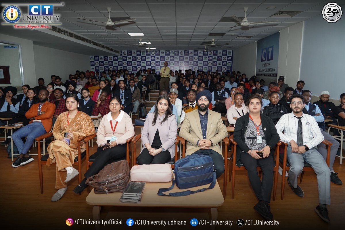 CT_University's tweet photo. CT University hosted an insightful session on Tech Trends for Young Graduates, featuring Mr. Gagandeep Singh, Co-Founder of AOSC Technologies, to guide students on emerging technologies and career opportunities. #CTU #InformativeSession #KnowledgeSharing #AOSC #CareerGrowth https://t.co/Vl0gdbkoS6